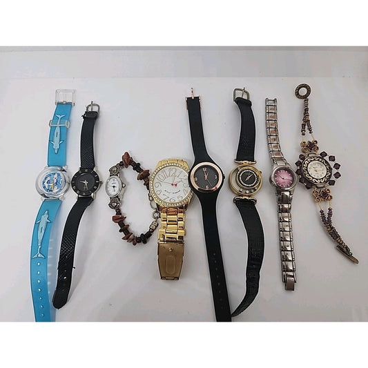 Lot Of 8 Ladies' Watches Need Battery Japan Movement On The Most Of Them