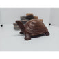 Wooden Tortoise Turtle Statue Hand Carved Sculpture Wood Decor Figurine Handmade