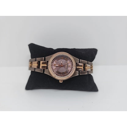 Women's FOSSIL Gold & Chocolate Brown Watch Crystal Accent Bracelet Watch AM4126