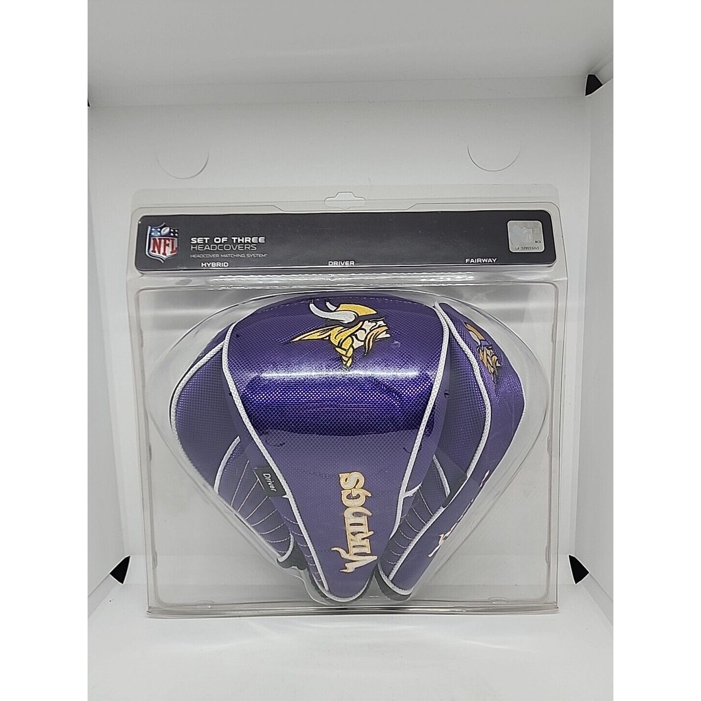 MINNESOTA VIKINGS HIGH QUALITY NYLON GOLF HEAD COVER SET EMBROIDERED LOGO