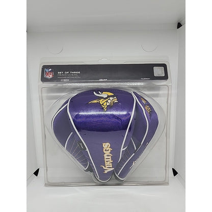 MINNESOTA VIKINGS HIGH QUALITY NYLON GOLF HEAD COVER SET EMBROIDERED LOGO