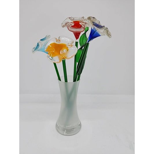 Global Village Handmade Glass I Bouquet Leaves Vase