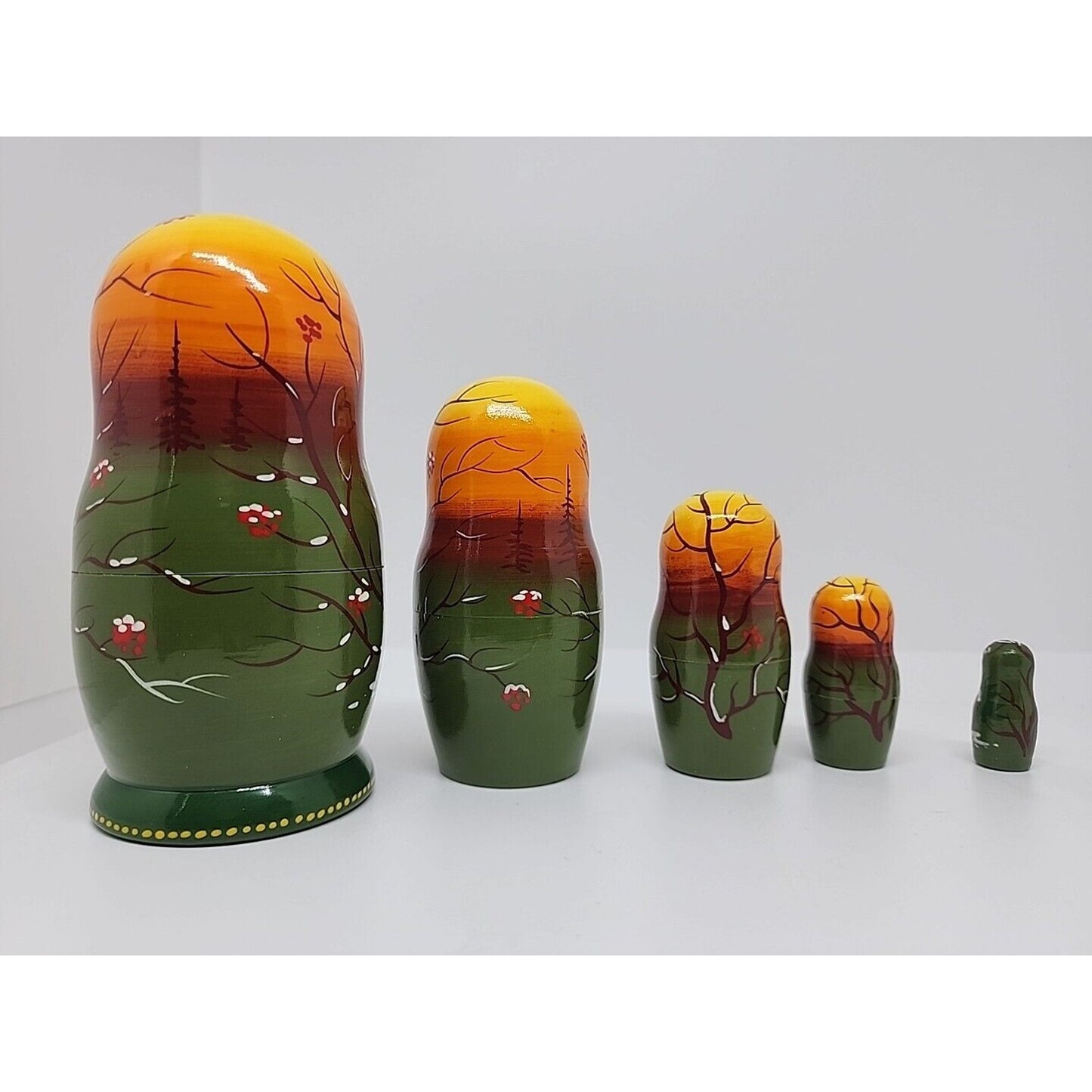 Made in Russia Frost on The Pumpkin Nesting Doll 5pc./6" aka Fall Collection...