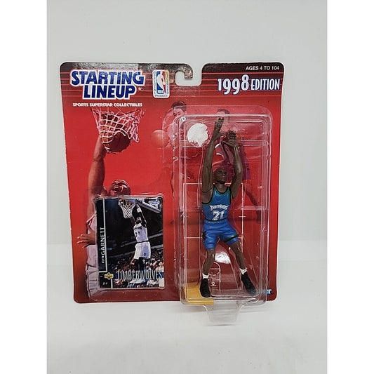 Starting Lineup Kenner 1998 Kevin Garnett Timberwolves With Trading Card New