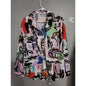 Picaso Style Printed Long Sleeve Artsy Art Shirt Womens Size Large