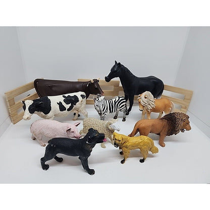 Schleich animal x 5 & 5 Other Farm Animal And A Lion