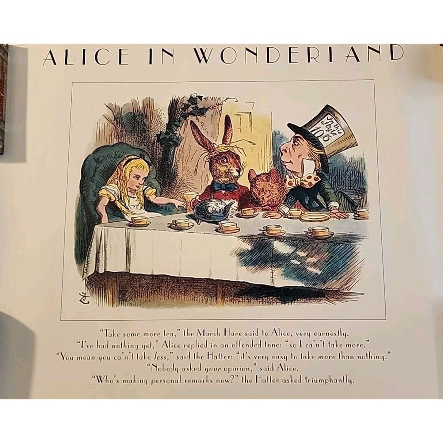 Alice in Wonderland - Tea Party by John Tenniel (76cm x 61cm)