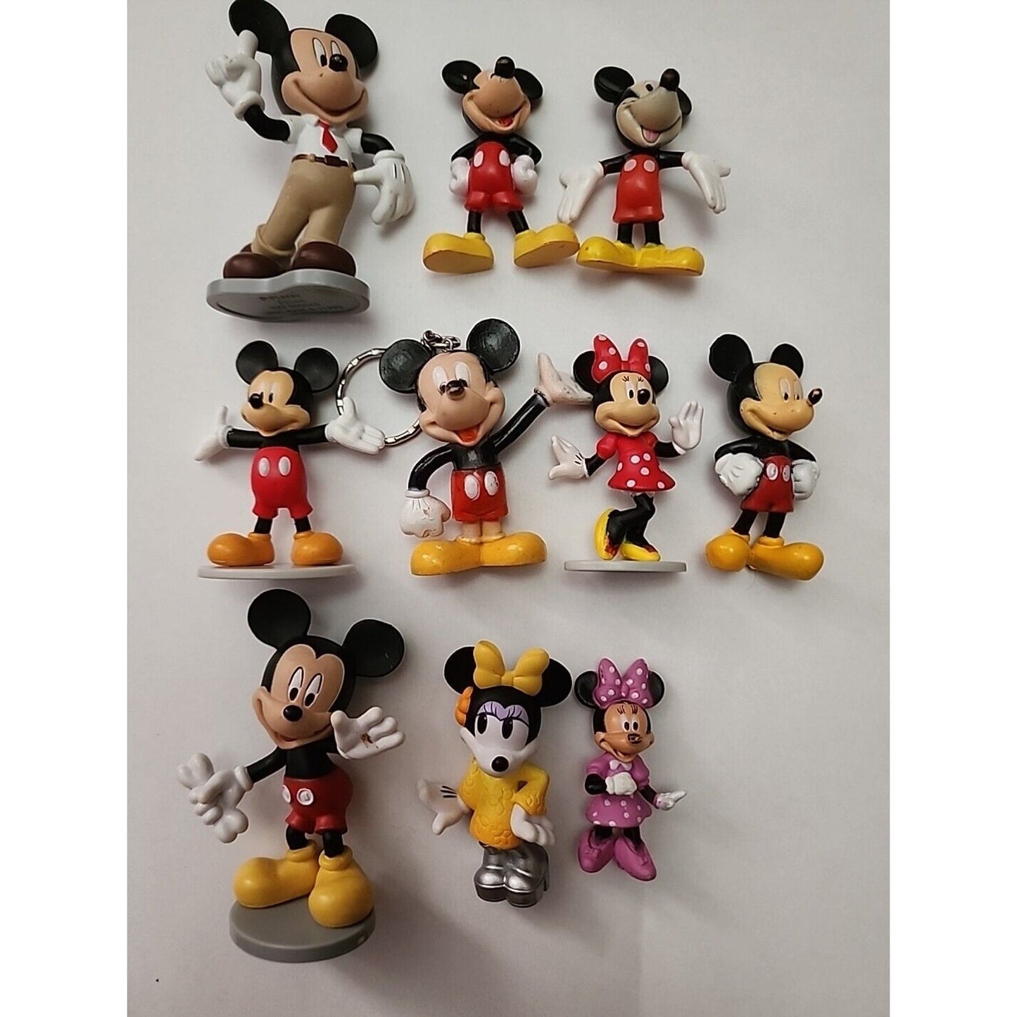 Disney Figurines Lot of 10 Mickey & Minnie Figure 2” & 4”